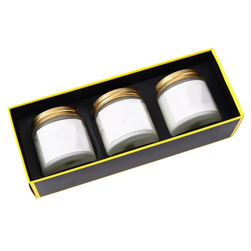 Set Of 3 Scented Candles - Text And Patterns Can Be Printed On The Surface